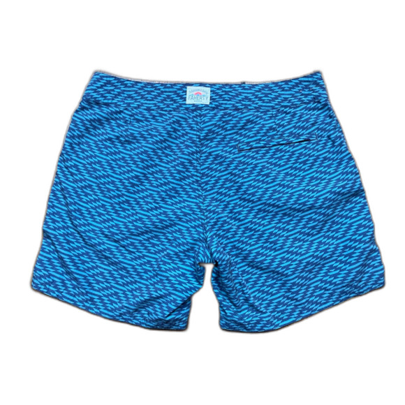 FAHERTY Blue Graphic Drawstring Shorts Surf Swimwear Trunks Men’s Size 36 - Picture 5 of 7